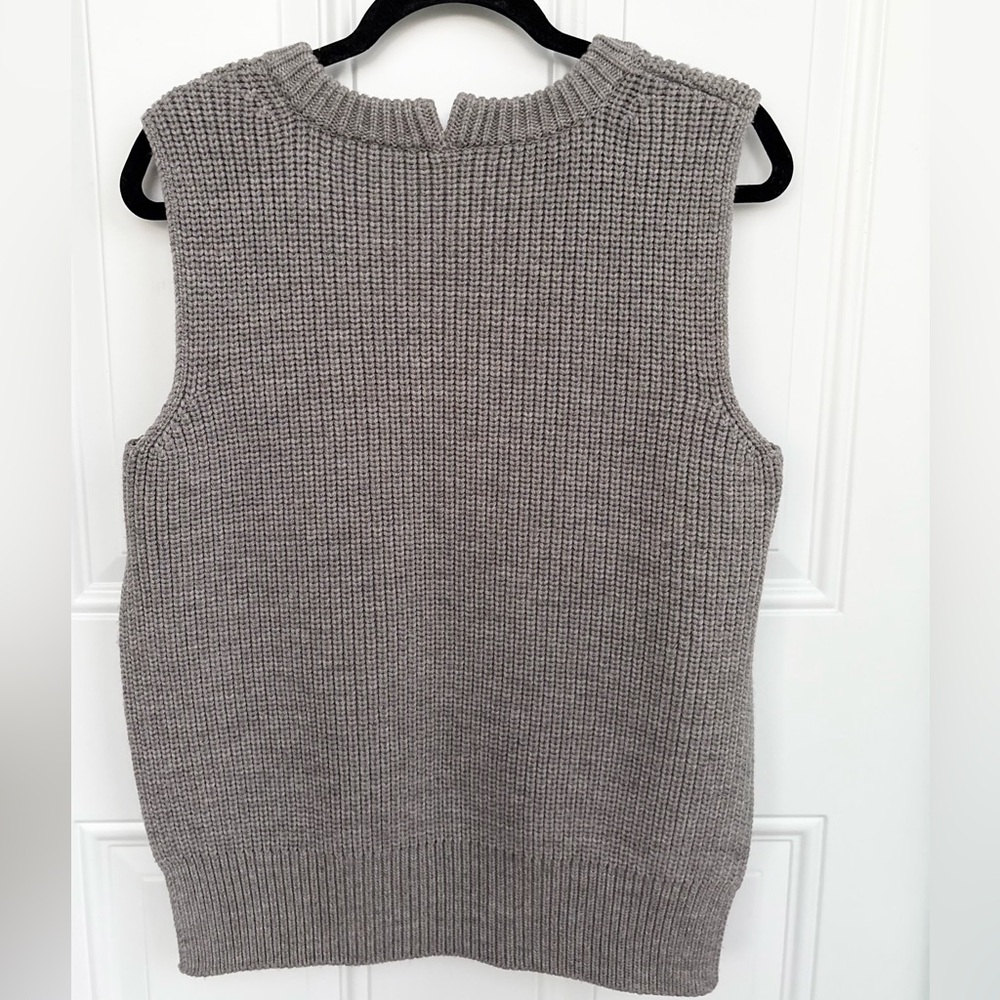 Sibel Saral Merino Wool Gray Sweater Vest Medium Sleeveless - Picture 2 of 5